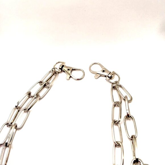 Double Layer Pants Or Wallet Silver Tone Chain 19" With Lock - Picture 5 of 9